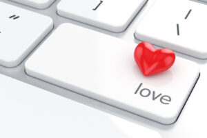 Red Heart of Love on Enter Key on Keyboard